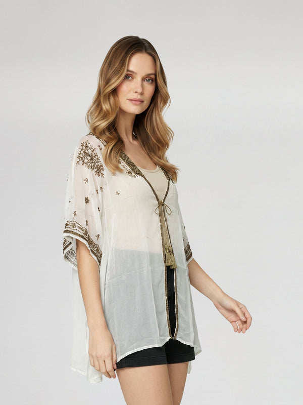 Spolverino Mujer Catalina Crudo Lineatré