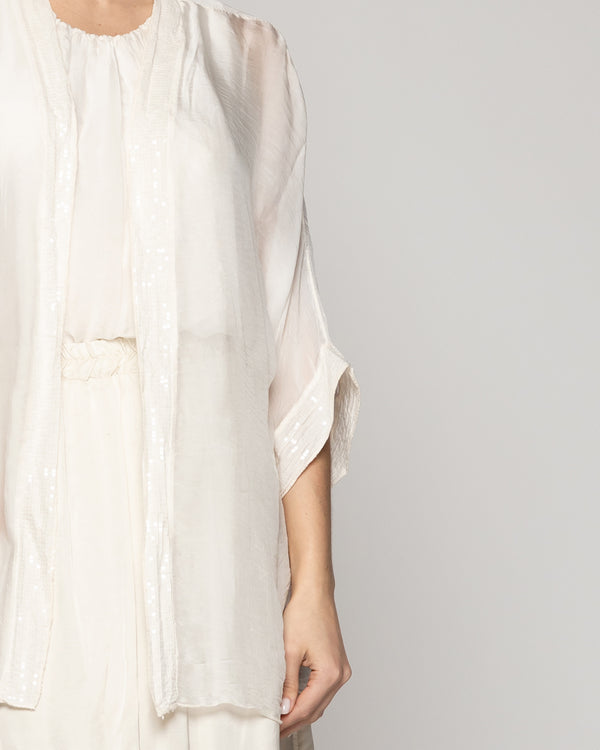 Tapado Mujer Dora Corto Gasa Blanco Crudo Lineatre