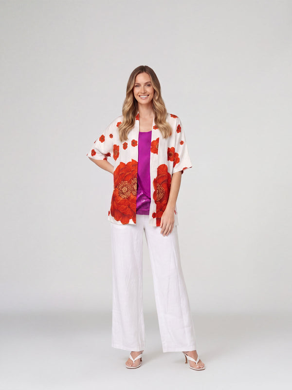 Spolverino Mujer Daniela Cuello kimono Blanco Lineatre