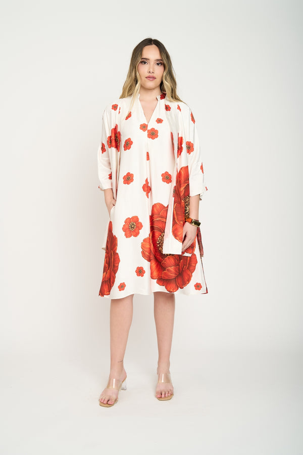 Spolverino Mujer Daniela Cuello kimono Blanco Lineatre