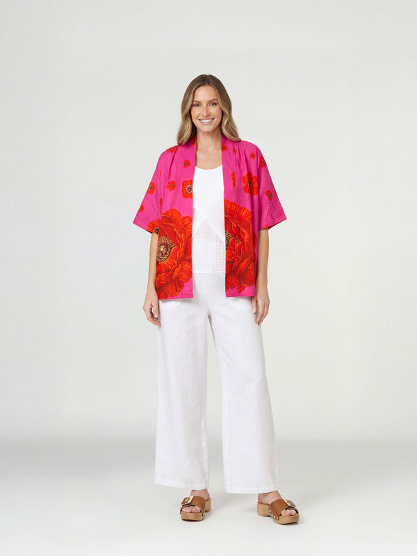 Spolverino Mujer Daniela Cuello kimono Magenta Lineatre