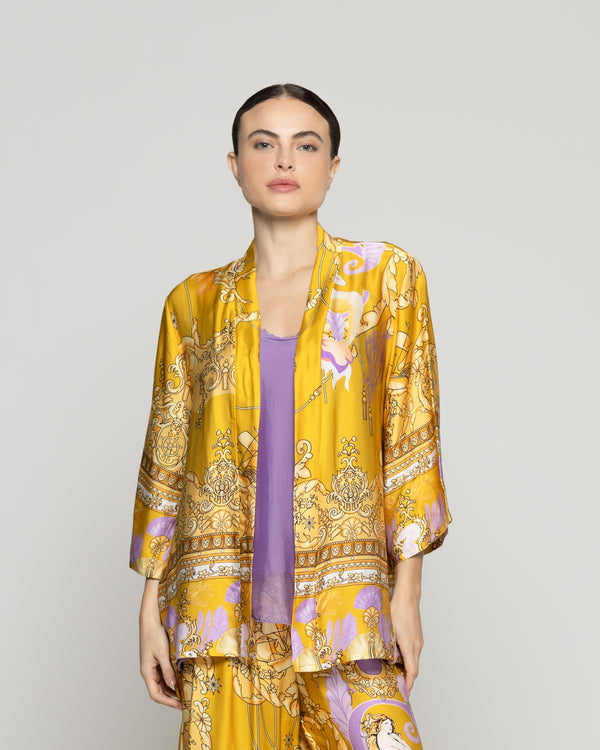 Tapado Mujer Daniella Spolverino Satinado Amarillo Lineatre