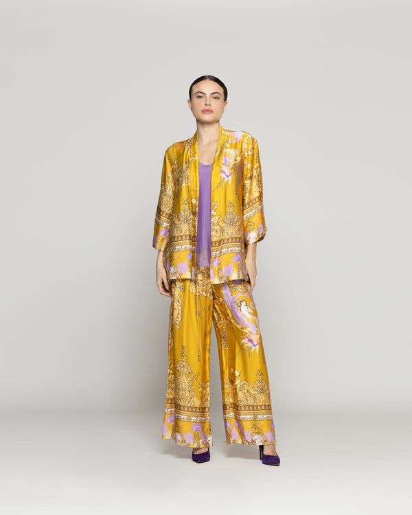 Tapado Mujer Daniella Spolverino Satinado Amarillo Lineatre