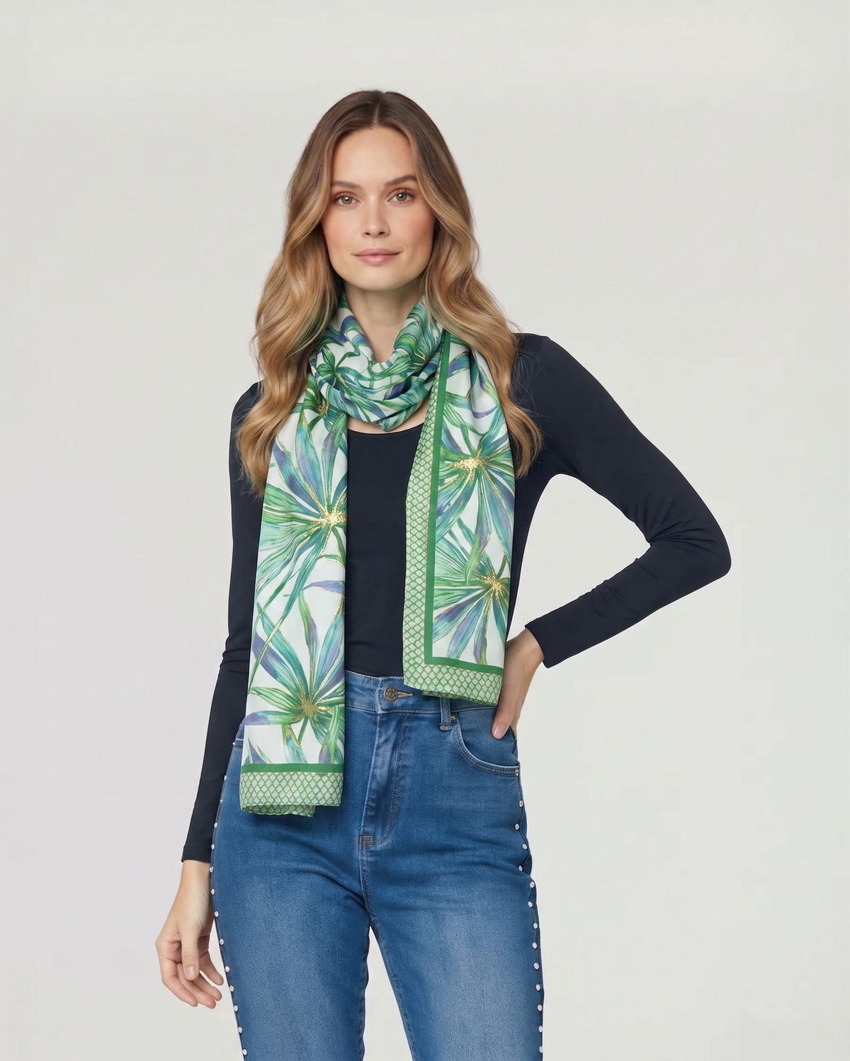Echarpe Mujer Ada Verde Lineatre