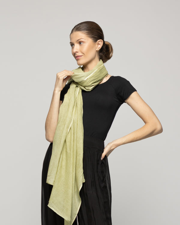 Echarpe Mujer Largo Liso Verde Lineatre