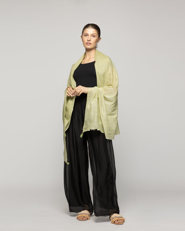 Echarpe Mujer Largo Liso Verde Lineatre