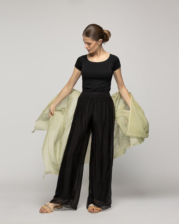 Echarpe Mujer Largo Liso Verde Lineatre