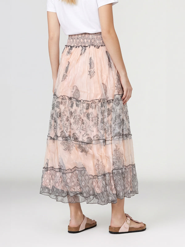 Falda Mujer Francisca Apricot Lineatré