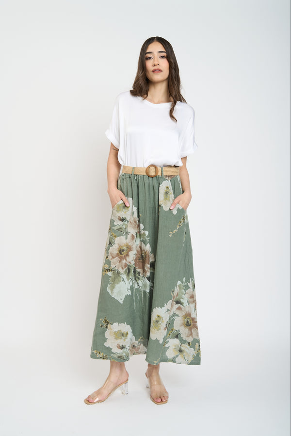 Falda Mujer Fernanda Maxi Militar Lineatre
