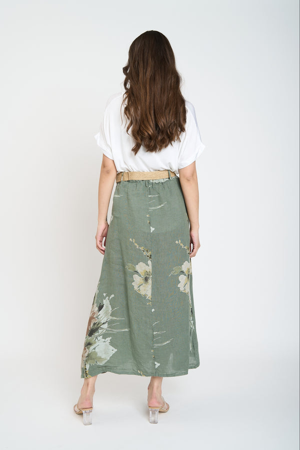 Falda Mujer Fernanda Maxi Militar Lineatre