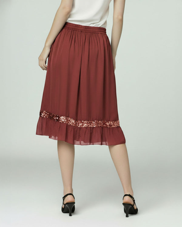 Falda Mujer Gemma Largo cierre Sin Rojo Lineatre