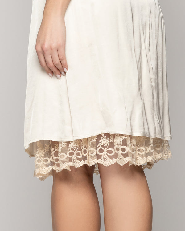 Falda Mujer Fenicia Blanco Crudo Con Encaje Lineatre