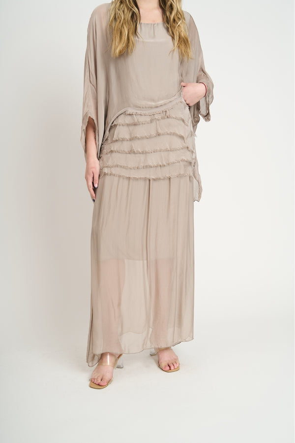 Falda Mujer Ignacia Maxi Fango Lineatre