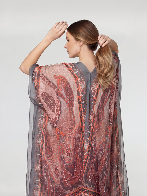 Poncho Mujer Gabriela Gris Lineatré