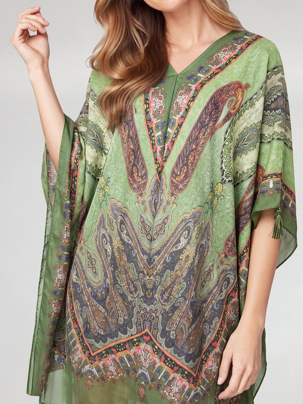 Poncho Mujer Gabriela Verde Lineatré