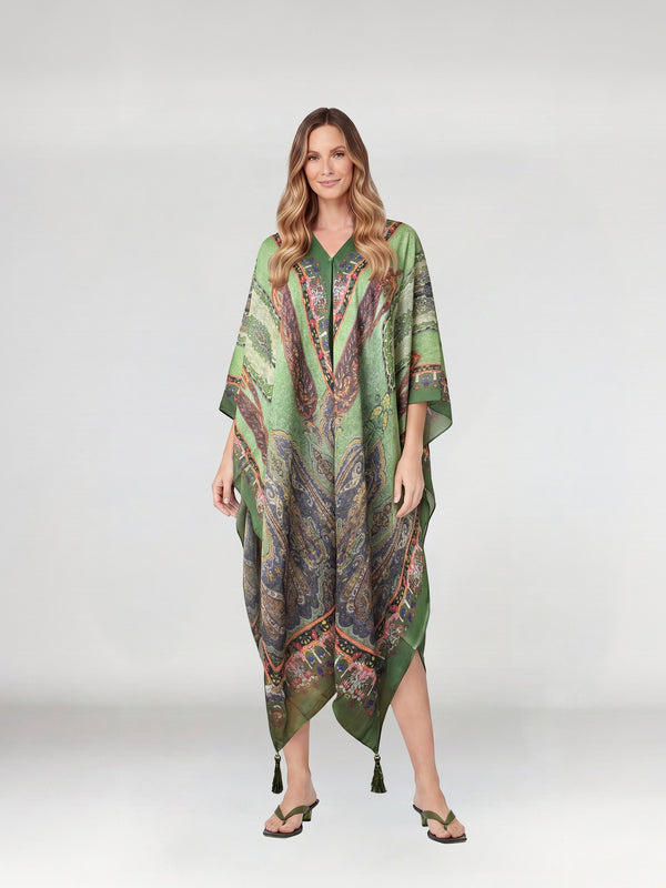 Poncho Mujer Gabriela Verde Lineatré