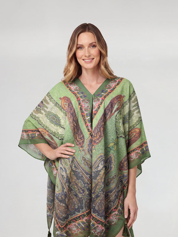 Poncho Mujer Gabriela Verde Lineatré