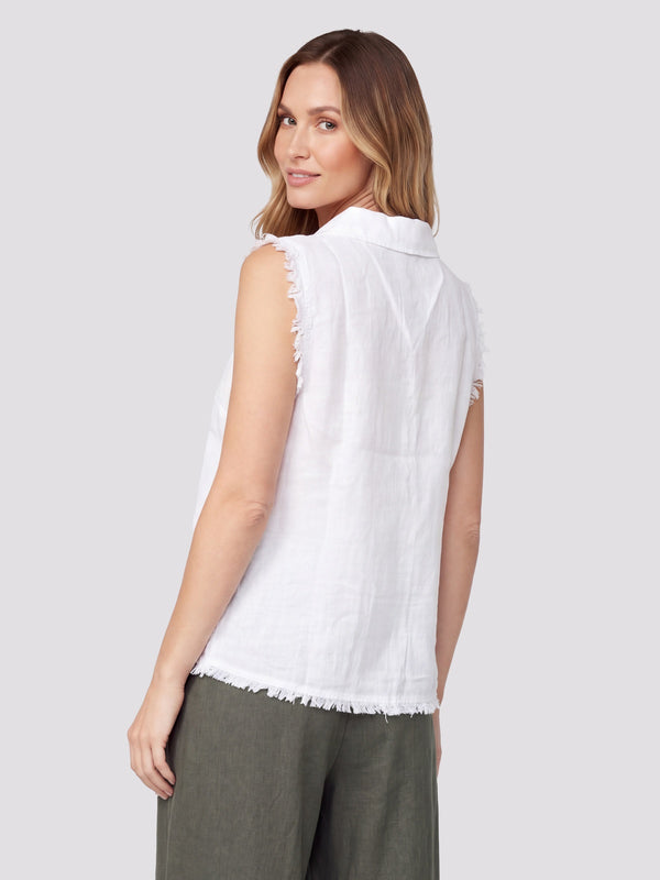 Gillet Mujer Elena Escote en V Blanco Lineatre