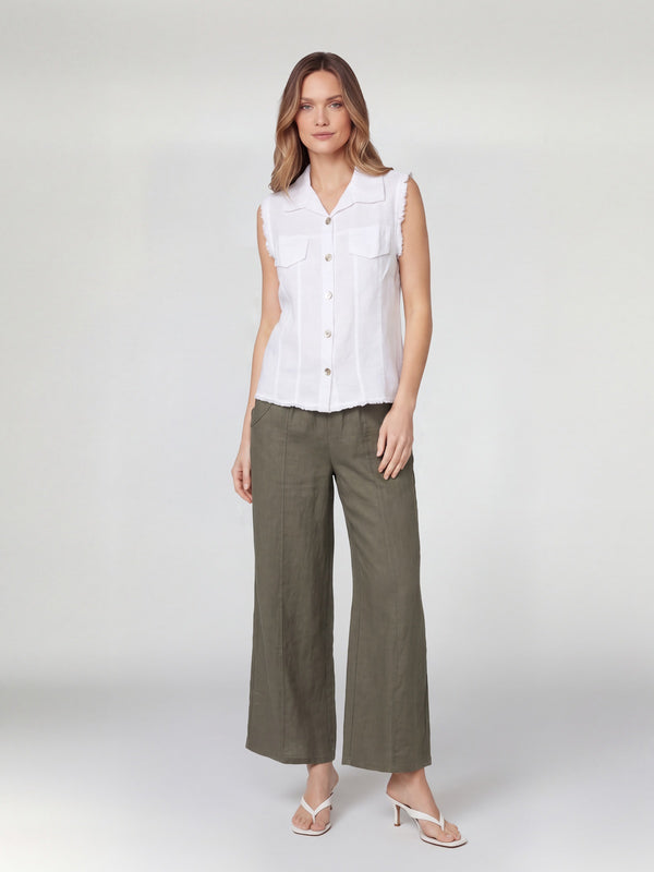 Gillet Mujer Elena Escote en V Blanco Lineatre