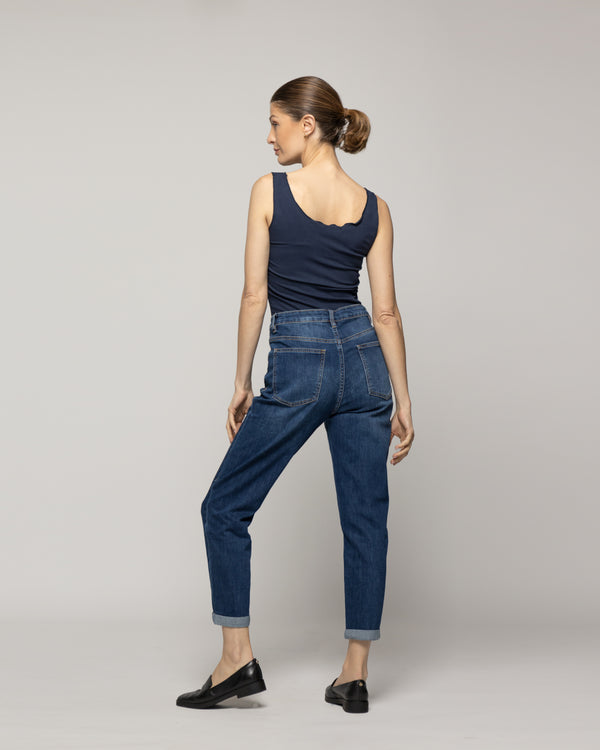 Jeans Jessica Tiro Alto Calce Regular Azul Lineatre