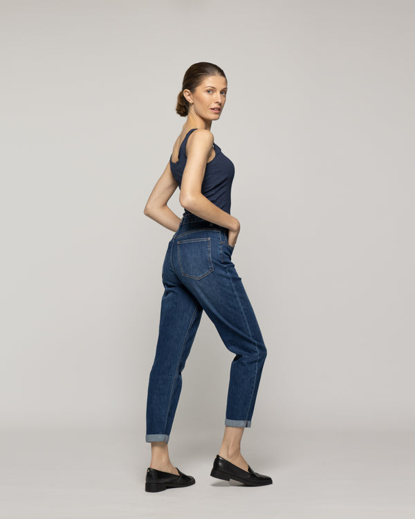 Jeans Jessica Tiro Alto Calce Regular Azul Lineatre