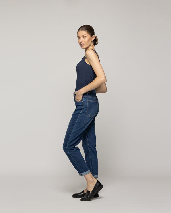 Jeans Jessica Tiro Alto Calce Regular Azul Lineatre