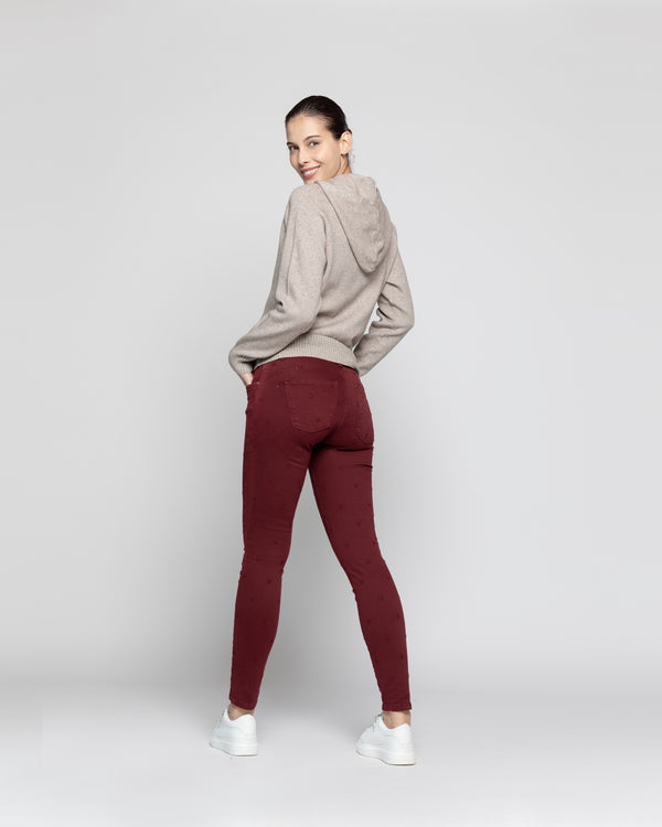 Jeans Mujer Indira Rojo oscuro Lineatre