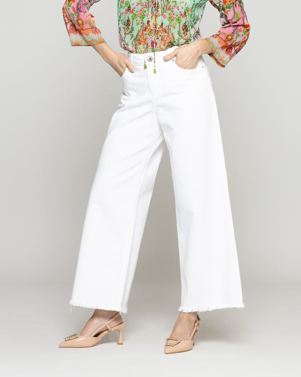 Jeans Mujer Julia Wide Leg Blanco Lineatre