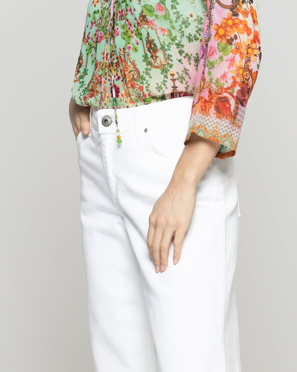 Jeans Mujer Julia Wide Leg Blanco Lineatre