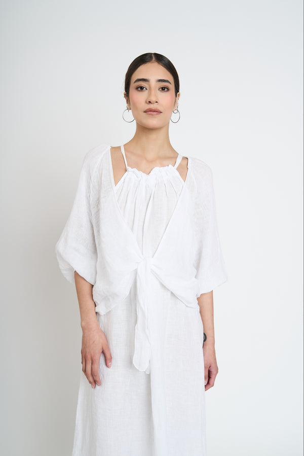 Bolero Mujer Sabrina Cuello kimono Blanco Lineatre