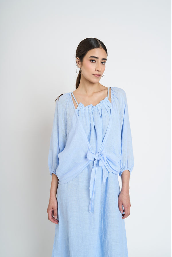 Bolero Mujer Sabrina Cuello kimono Cielo Lineatre