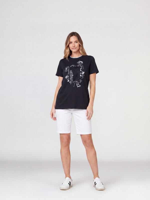 Polera Mujer Valentina Negro Lineatré