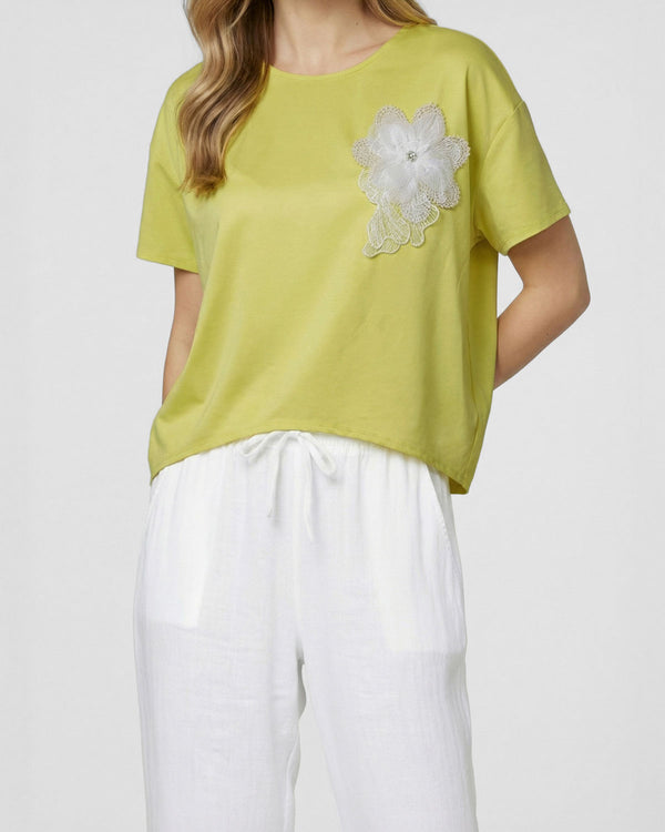 Polera Mujer Ursula Overside Amarillo Lineatre