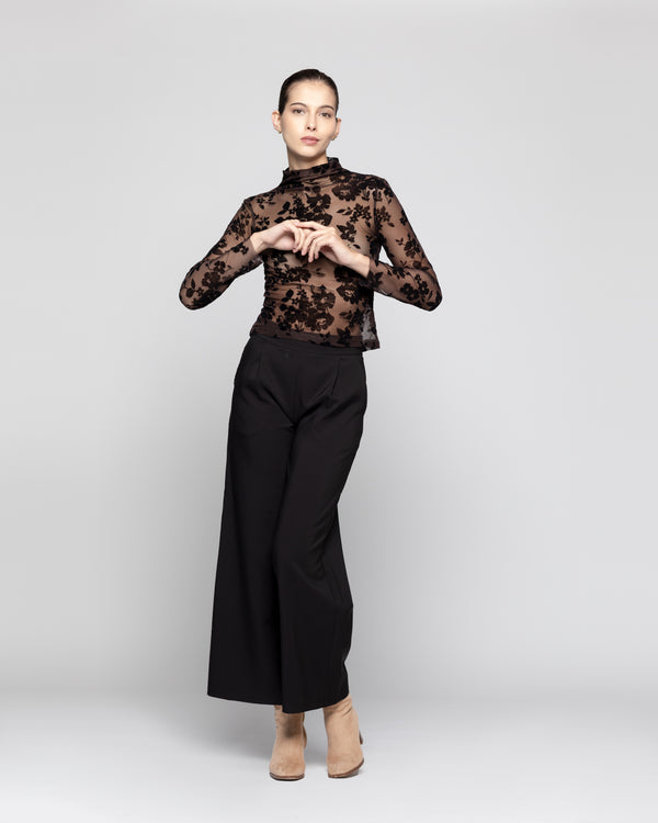 Polera Mujer Delfina Café Lineatre