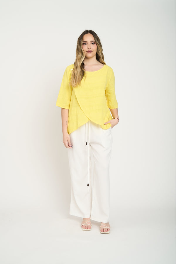 Polera Mujer Lia Amarillo Lineatre