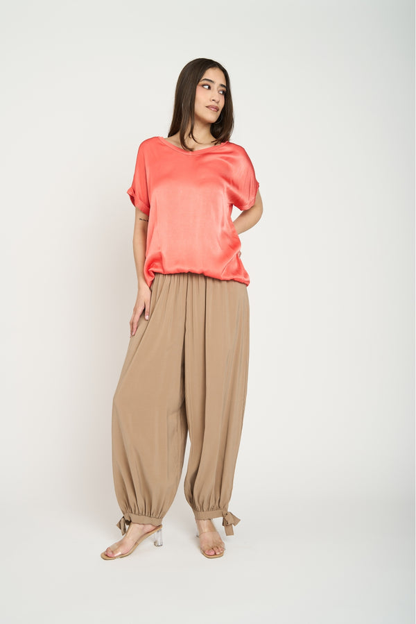 Polera Mujer Mia Manga corta Coral Lineatre