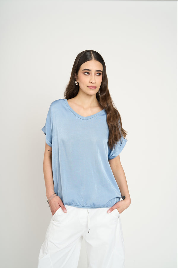 Polera Mujer Mia Manga corta Jeans Lineatre