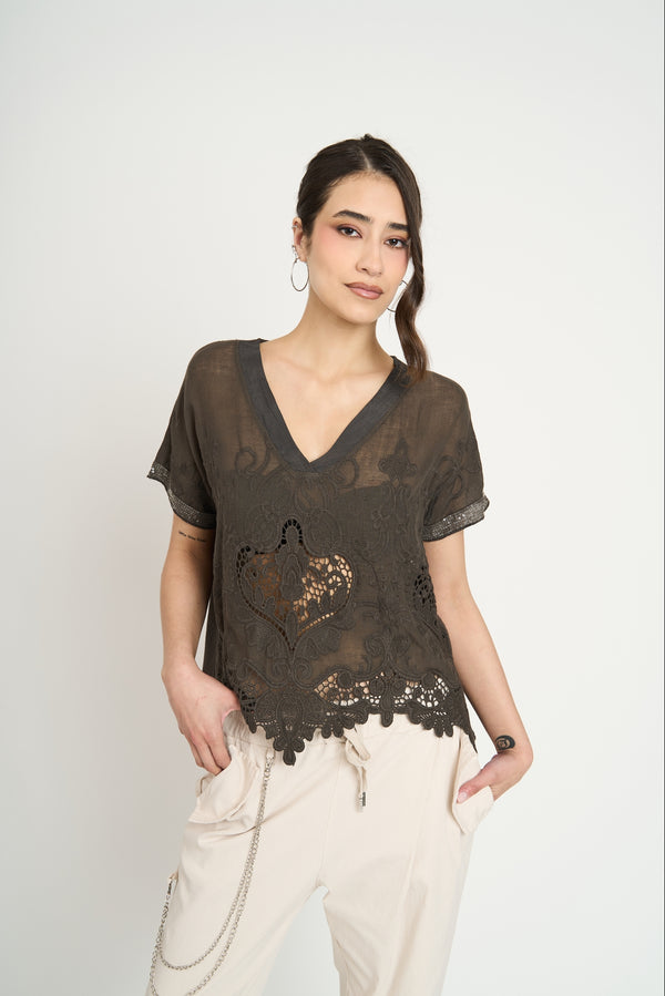 Polera Mujer Veronica Chocolate Lineatre