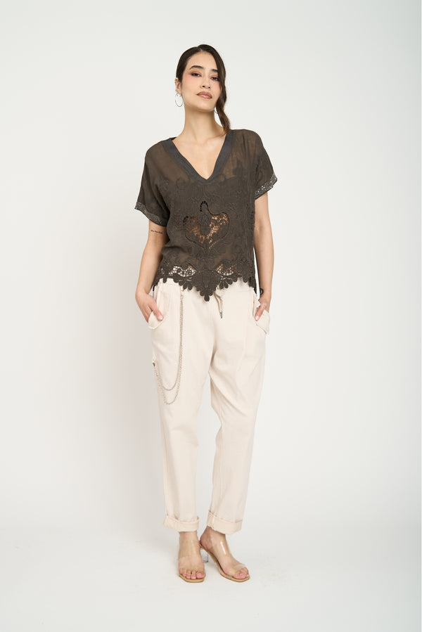 Polera Mujer Veronica Chocolate Lineatre