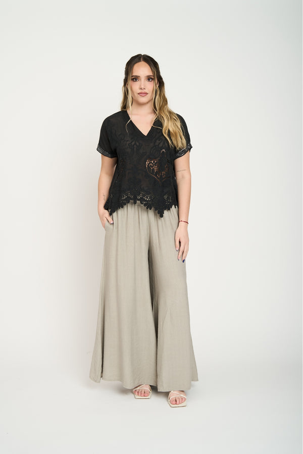 Polera Mujer Veronica Negro Lineatre