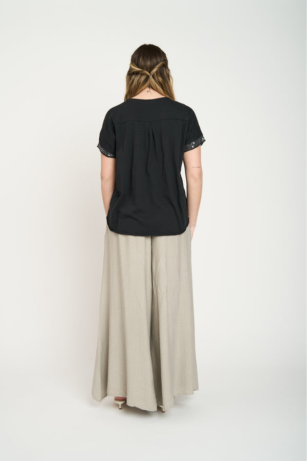 Polera Mujer Veronica Negro Lineatre