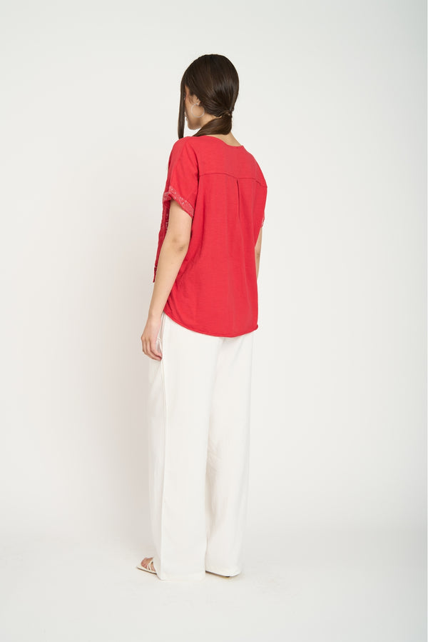 Polera Mujer Veronica Rojo Lineatre