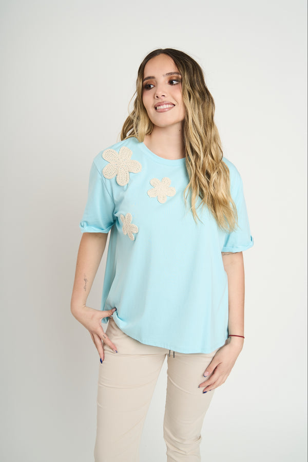 Polera Mujer Isidora Manga corta Agua Lineatre
