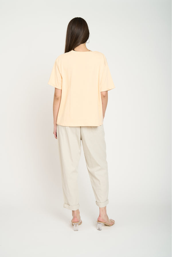 Polera Mujer Isidora Manga corta Coral Lineatre