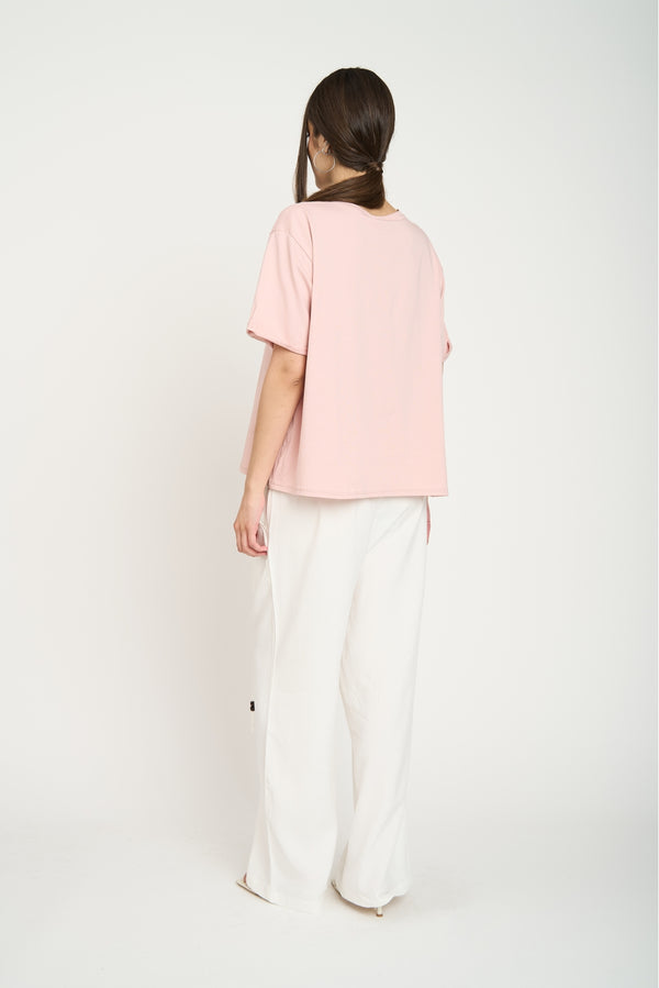 Polera Mujer Isidora Manga corta Rosa Lineatre