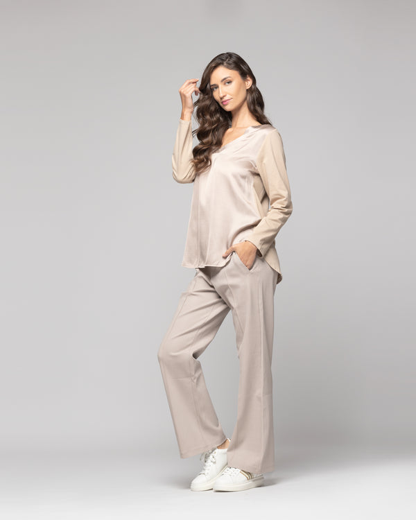 Polera Mujer Genoveva Beige Lineatre