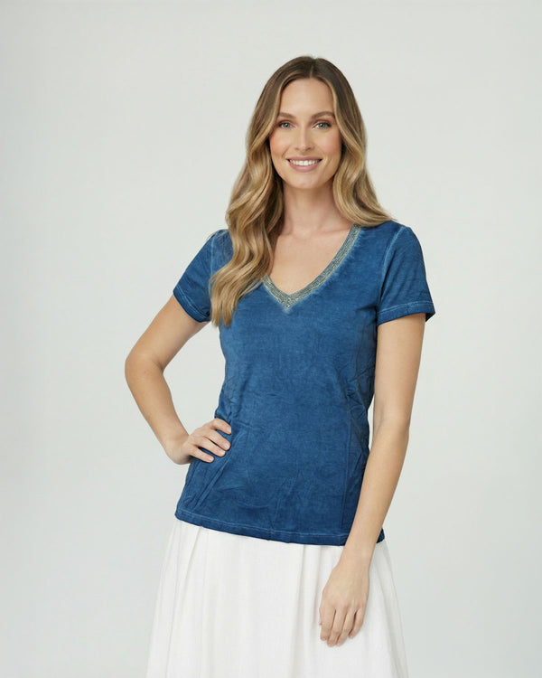 Polera Mujer Antonella Regular Jeans Lineatre