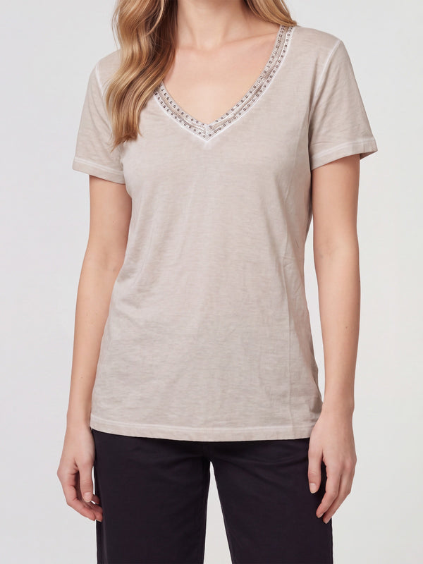 Polera Mujer Sofía Beige Lineatré