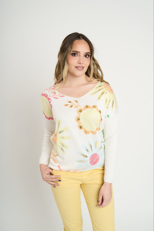 Polera Mujer Tea Amarillo Lineatre