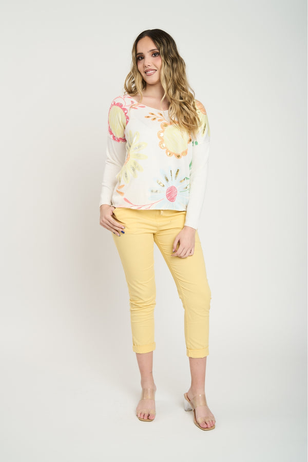 Polera Mujer Tea Amarillo Lineatre